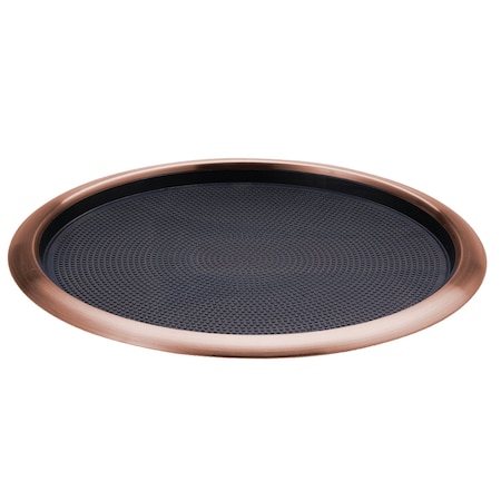Service Ideas Tray with Removable Insert, 14" Round, Stainless Steel , Rose Gold TR1614RIRG